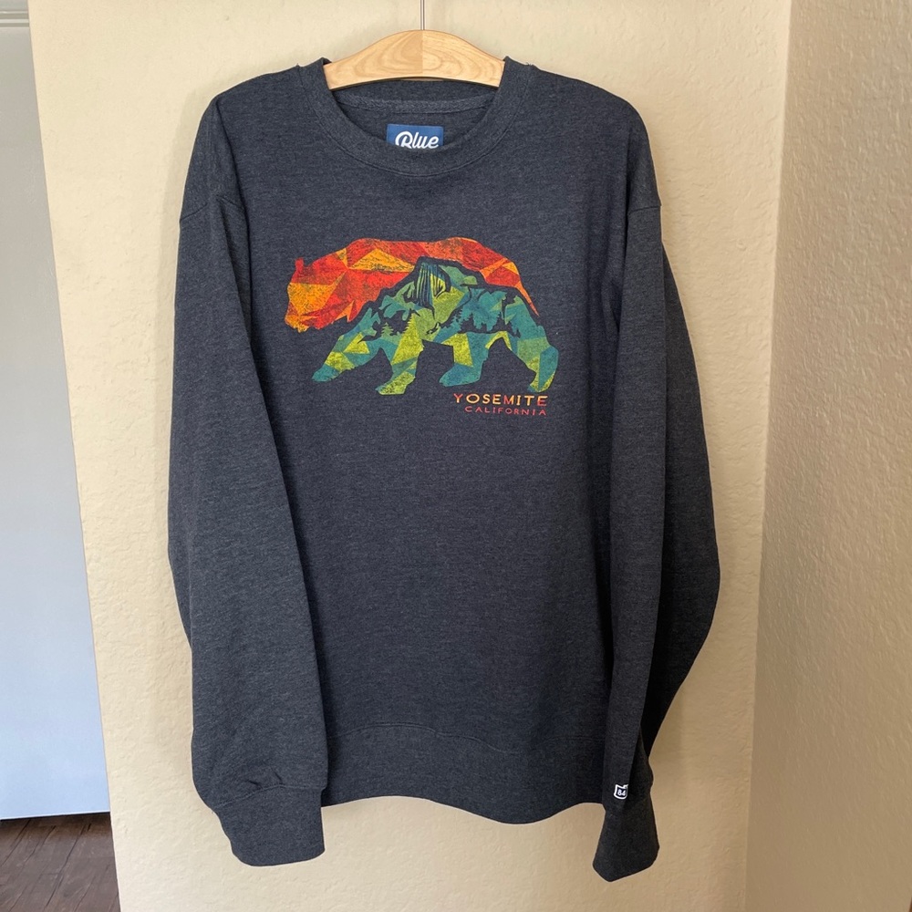 Yosemite National park crew neck blue